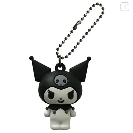 Japan Sanrio Figure Keychain - Kuromi : Monochrome - 1