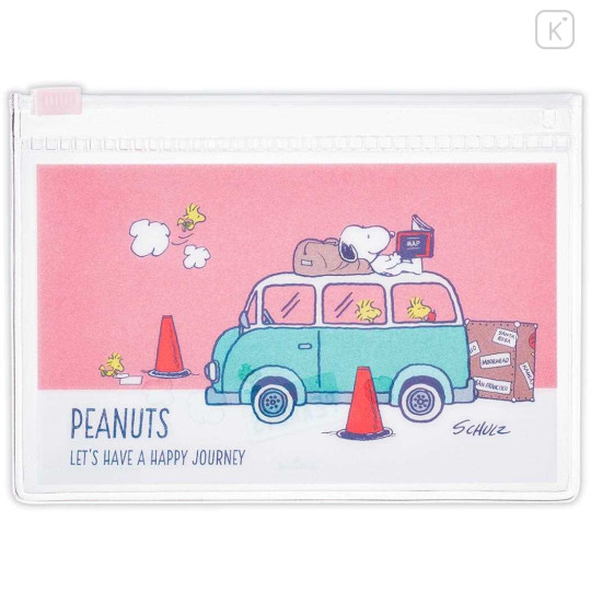 Japan Peanuts Slider Case Set - Snoopy & Woodstock : Road Trip Pink - 3
