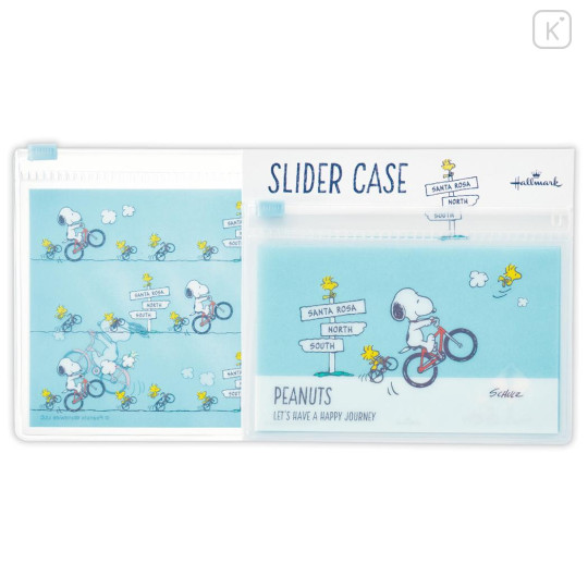 Japan Peanuts Slider Case Set - Snoopy & Woodstock : Bike Turquoise - 1