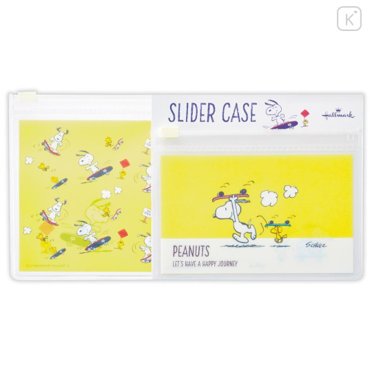 Japan Peanuts Slider Case Set - Snoopy & Woodstock : Skateboard Yellow - 1