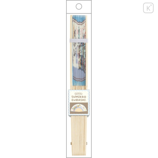 Japan San-x Bamboo Fan - Sumikko Gurashi : Ninja Training Blue - 2