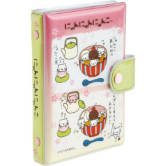 Japan San-X Original 6 Hole Sticker Binder - Nyan Nyan Nyanko : White Pink