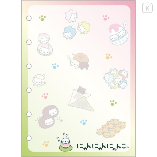 Japan San-X Original 6 Hole Sticker Binder - Nyan Nyan Nyanko : White Pink - 4