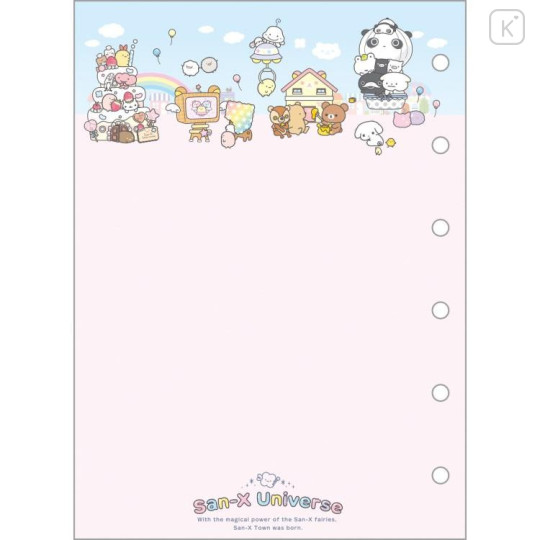 Japan San-X Original 6 Hole Sticker Binder - Universe San-X Town - 5