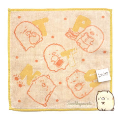 Japan San-x Embroidered Mini Towel Handkerchief - Sumikko Gurashi : Neko Orange