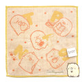 Japan San-x Embroidered Mini Towel Handkerchief - Sumikko Gurashi : Neko Orange - 1