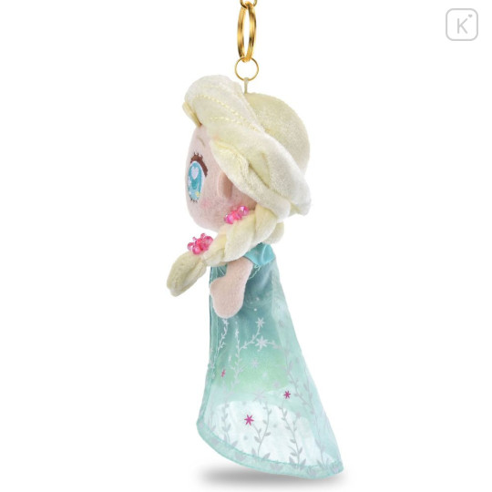 Japan Disney Store Tiny Princess Plush Keychain - Elsa : Frozen Forever Flower - 2