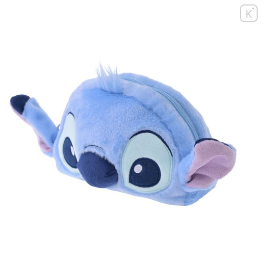 Japan Disney Store Fluffy Plush Pen Case - Stitch : Face & Butt - 2