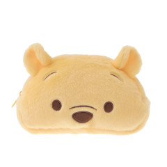 Japan Disney Store Fluffy Plush Pen Case - Pooh : Face & Butt
