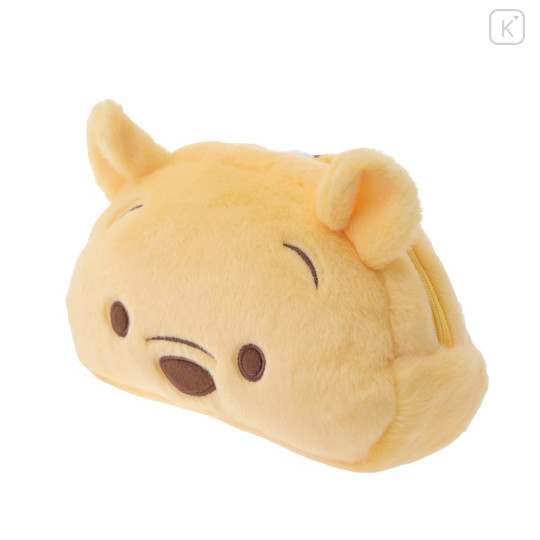 Japan Disney Store Fluffy Plush Pen Case - Pooh : Face & Butt - 2