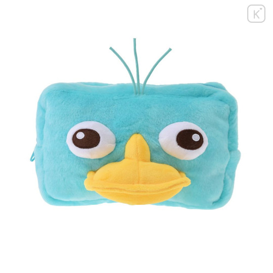 Japan Disney Store Fluffy Plush Pen Case - Perry the Platypus : Face & Butt - 1