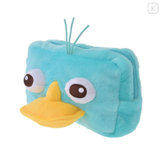 Japan Disney Store Fluffy Plush Pen Case - Perry the Platypus : Face & Butt - 2