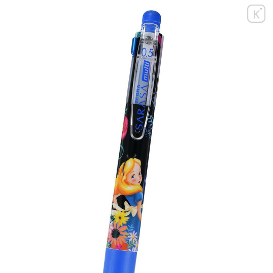 Japan Disney Store Sarasa Multi 4+1 Gel Pen & Mechanical Pencil - Alice in Wonderland : Flower Black - 3