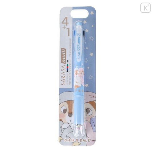 Japan Disney Store Sarasa Multi 4+1 Gel Pen & Mechanical Pencil - Chip & Dale : Pajama Costume - 1