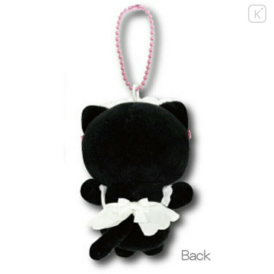 Japan Sanrio Petit Mini Mascot Holder - Hello Kitty : Nekoneko Maid Black - 2