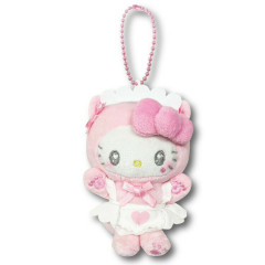 Japan Sanrio Petit Mini Mascot Holder - Hello Kitty : Nekoneko Maid Pink