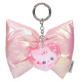 Japan Kamio Swaying Ribbon Charm Keychain - Heisei Retro Magical Berry Rabbit Pink Big Glossy Pearlescent - 1