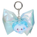 Japan Kamio Swaying Ribbon Charm Keychain - Heisei Retro Magical Berry Rabbit Blue Big Glossy Pearlescent - 1