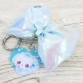 Japan Kamio Swaying Ribbon Charm Keychain - Heisei Retro Magical Berry Rabbit Blue Big Glossy Pearlescent - 2