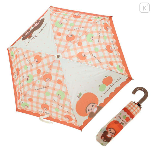 Japan Monchhichi Folding Umbrella - Apple Gingham Red - 2