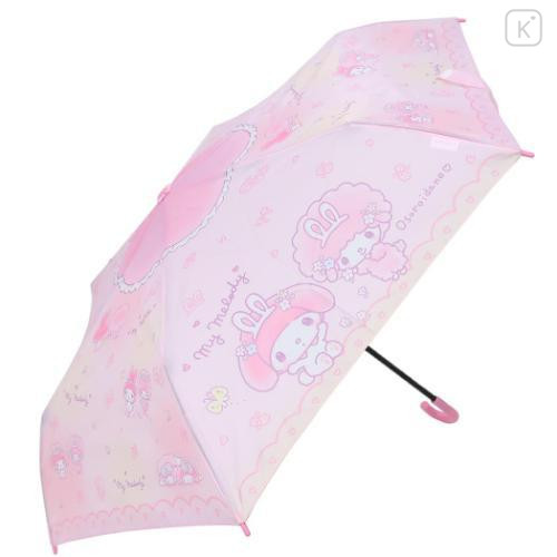Japan Sanrio Folding Umbrella - My Melody & My Sweet Piano : Flower Dream Pink - 4