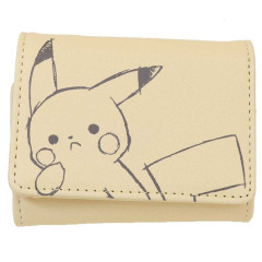 Japan Pokemon Mini Trifold Wallet - Pikachu : number025 Light Yellow