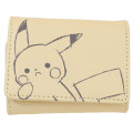 Japan Pokemon Mini Trifold Wallet - Pikachu : number025 Light Yellow - 1
