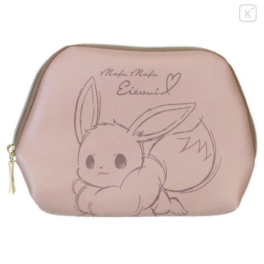Japan Pokemon Mini Pouch & Tissue Case - Eevee : Mofu Love Light Brown - 1