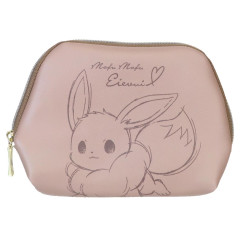 Japan Pokemon Mini Pouch & Tissue Case - Eevee : Mofu Love Light Brown