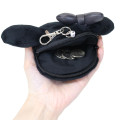Japan Sanrio Face Pass Case Coin Case with Reel - My Melody : Monochrome - 3