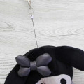 Japan Sanrio Face Pass Case Coin Case with Reel - My Melody : Monochrome - 4