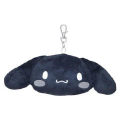 Japan Sanrio Face Pass Case Coin Case with Reel - Cinnamoroll : Monochrome