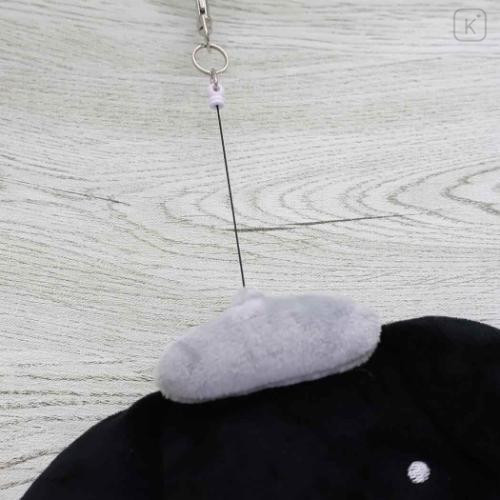 Japan Sanrio Face Pass Case Coin Case with Reel - Pompompurin : Monochrome - 4