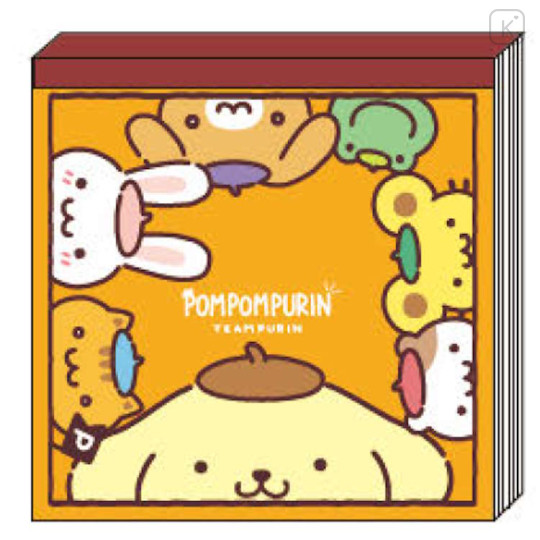 Japan Sanrio Square Memo - Pompompurin : Friends Orange - 1