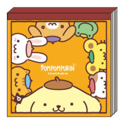 Japan Sanrio Square Memo - Pompompurin : Friends Orange