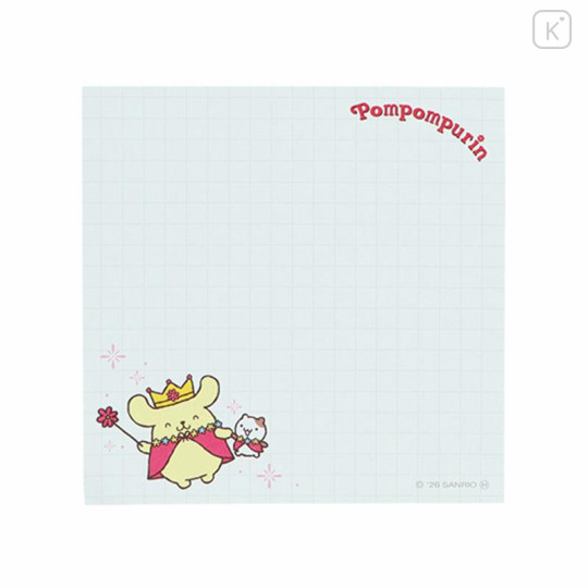 Japan Sanrio Square Memo - Pompompurin : Friends Flower Pink Crown - 5