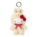 Japan Sanrio Plush Mascot Keychain - Hello Kitty : Fine Face Mini Latte Bunny - 1