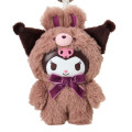 Japan Sanrio Plush Mascot Keychain - Kuromi: Fine Face Mini Latte Bunny - 2