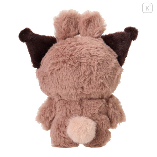 Japan Sanrio Plush Mascot Keychain - Kuromi: Fine Face Mini Latte Bunny - 3
