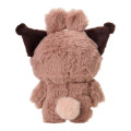 Japan Sanrio Plush Mascot Keychain - Kuromi: Fine Face Mini Latte Bunny - 3