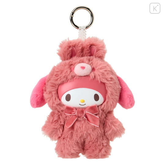 Japan Sanrio Plush Mascot Keychain - My Melody: Fine Face Mini Latte Bunny - 1