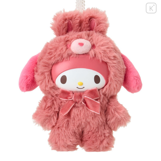 Japan Sanrio Plush Mascot Keychain - My Melody: Fine Face Mini Latte Bunny - 2