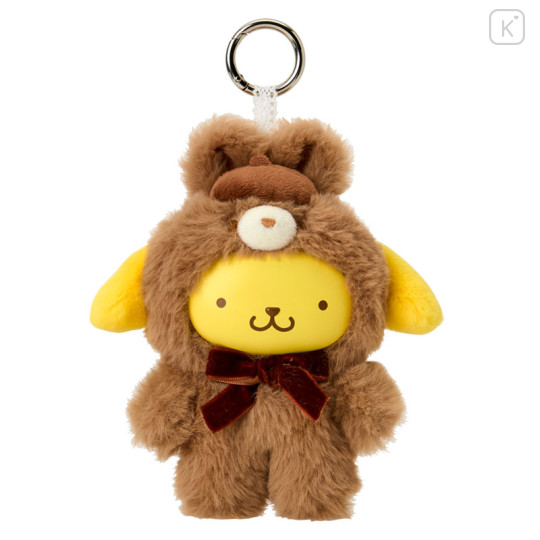 Japan Sanrio Plush Mascot Keychain - Pompompurin: Fine Face Mini Latte Bunny - 1