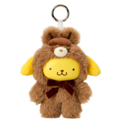 Japan Sanrio Plush Mascot Keychain - Pompompurin: Fine Face Mini Latte Bunny