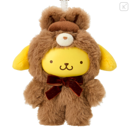 Japan Sanrio Plush Mascot Keychain - Pompompurin: Fine Face Mini Latte Bunny - 2