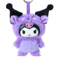 Japan Sanrio Plush Mascot Keychain - Kuromi : Fine Face Mini Friends Costume - 2