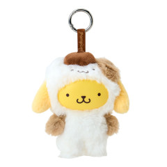 Japan Sanrio Plush Mascot Keychain - Pompompurin : Fine Face Mini Friends Costume