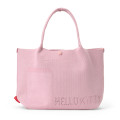 Japan Sanrio Rootote Deli Tote Bag - Hello Kitty : Ruful Face Light Pink - 2