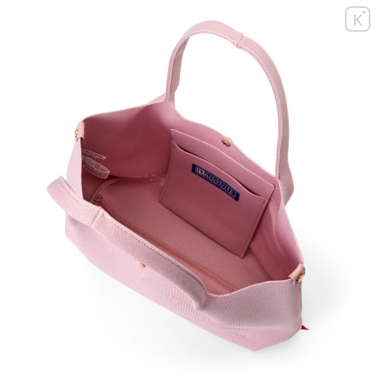 Japan Sanrio Rootote Deli Tote Bag - Hello Kitty : Ruful Face Light Pink - 3