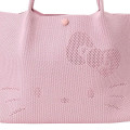 Japan Sanrio Rootote Deli Tote Bag - Hello Kitty : Ruful Face Light Pink - 4